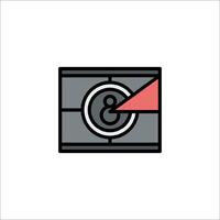 A camera icon with a red arrow pointing to it vector