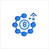 Bitcoin icon with a circle around it vector
