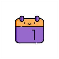 A calendar icon with a purple and orange calendar vector