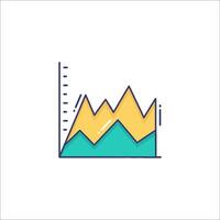 A graph with a line and a bar on it vector