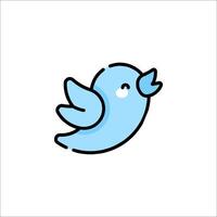 A blue bird icon on a white background vector