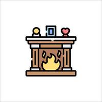 Fireplace icon, illustration vector