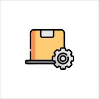 A folder with a gear and a file icon vector