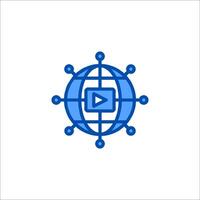 A globe with a player icon vector
