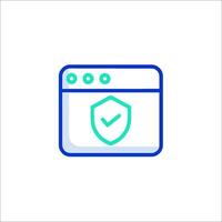 A web page with a shield icon vector