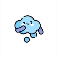 A cartoon cloud with a face and a smile vector