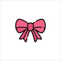 A pink bow icon on a white background vector