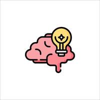 A brain with a light bulb in it vector