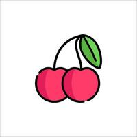 Two cherries on a white background vector