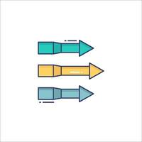 Three arrows pointing in different directions vector