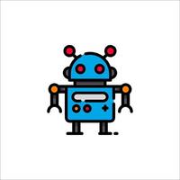 A robot icon with a blue background vector