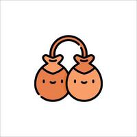 Two bags of nuts with faces on them vector