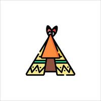 A colorful teepee with a bow on top vector