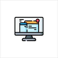 A computer monitor with a web page on it vector