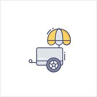 A cart with an umbrella on top of it vector
