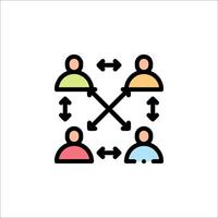People connected with arrows and arrows icon vector