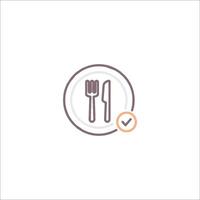 A white background with a fork and knife icon vector