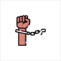 Hand in handcuffs with a chain icon vector