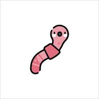 A worm with a pink head and eyes vector