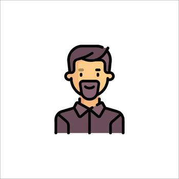 un hombre con un barba y Bigote es mostrado en un línea estilo vector