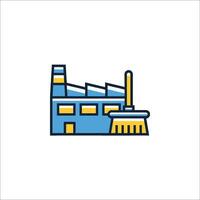A factory with a broom and a broom handle vector