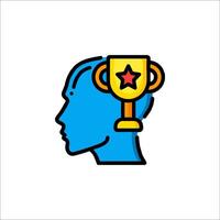 A blue head with a star on it and a trophy vector