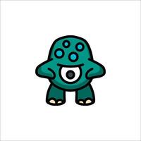 A cartoon monster with eyes and a big nose vector