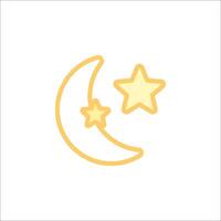 A yellow star and crescent icon on a white background vector