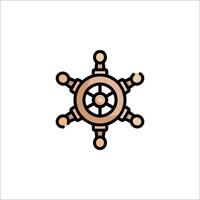 A ship wheel icon in a simple style vector