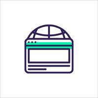 A web page with a globe icon vector