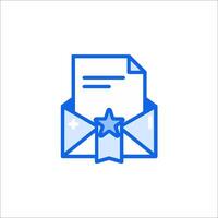 Email envelope icon with star vector