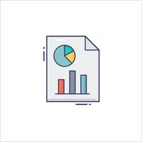 A document with a pie chart and graph on it vector