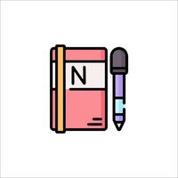 Notebook and pen icon illustration vector