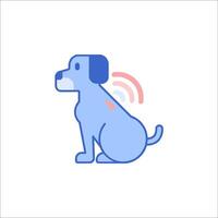 A dog with a wifi symbol on its head vector