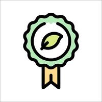A green badge with a leaf on it vector