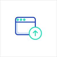 A web page with an arrow pointing up vector