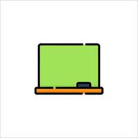A green and black computer on a white background vector