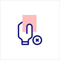 A hand holding a piece of paper and a button vector