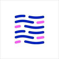 A blue and pink wave pattern on a white background vector