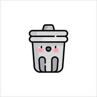 A trash can with a face and a smile vector