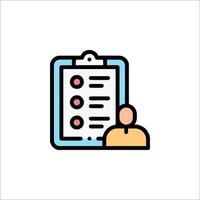 A person is looking at a checklist on a clipboard vector