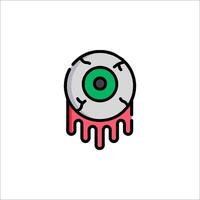 A green eye with a dripping liquid on it vector
