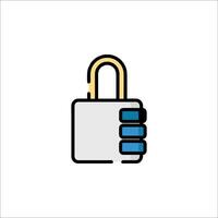 A lock icon with a key inside vector