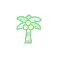 A green palm tree with fruit on it vector