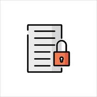 A padlock on a document icon vector