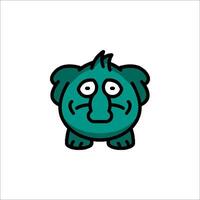 A cartoon green elephant with a big nose vector