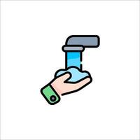 Hand washing with soap and water icon vector