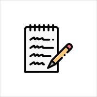 A notebook with a pencil and a pen on top vector
