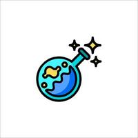 A science lab with a globe inside vector