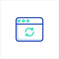 A web page with a circular arrow pointing to the right vector